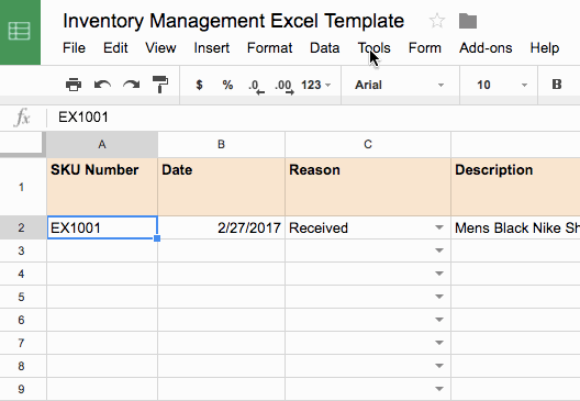 Attaching a Google Form to your Inventory Management Template | RetailOps